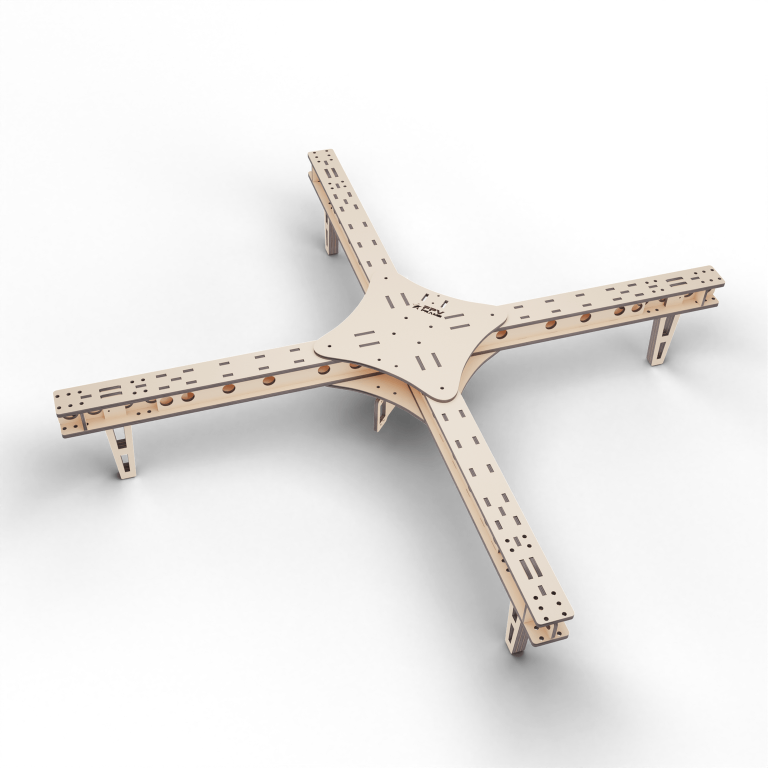 Driada FPV drone frame, catalogue render with shadow