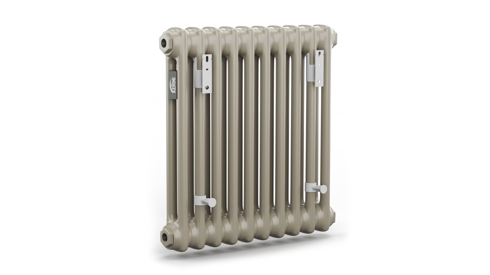 KLK mounting bracket for a KERMI tubular radiator — rear view