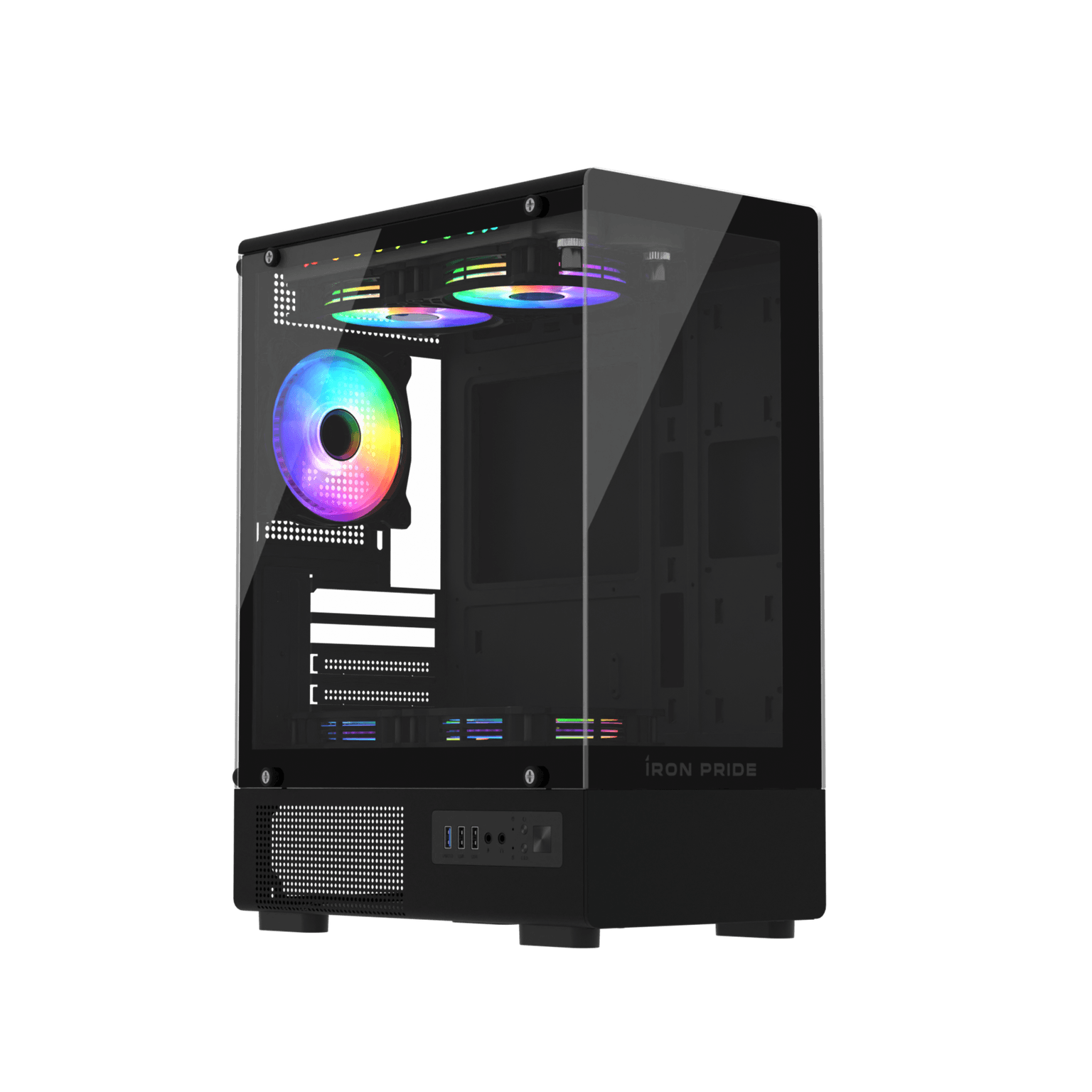 Prime Box Q9 case, three-quarter view, black