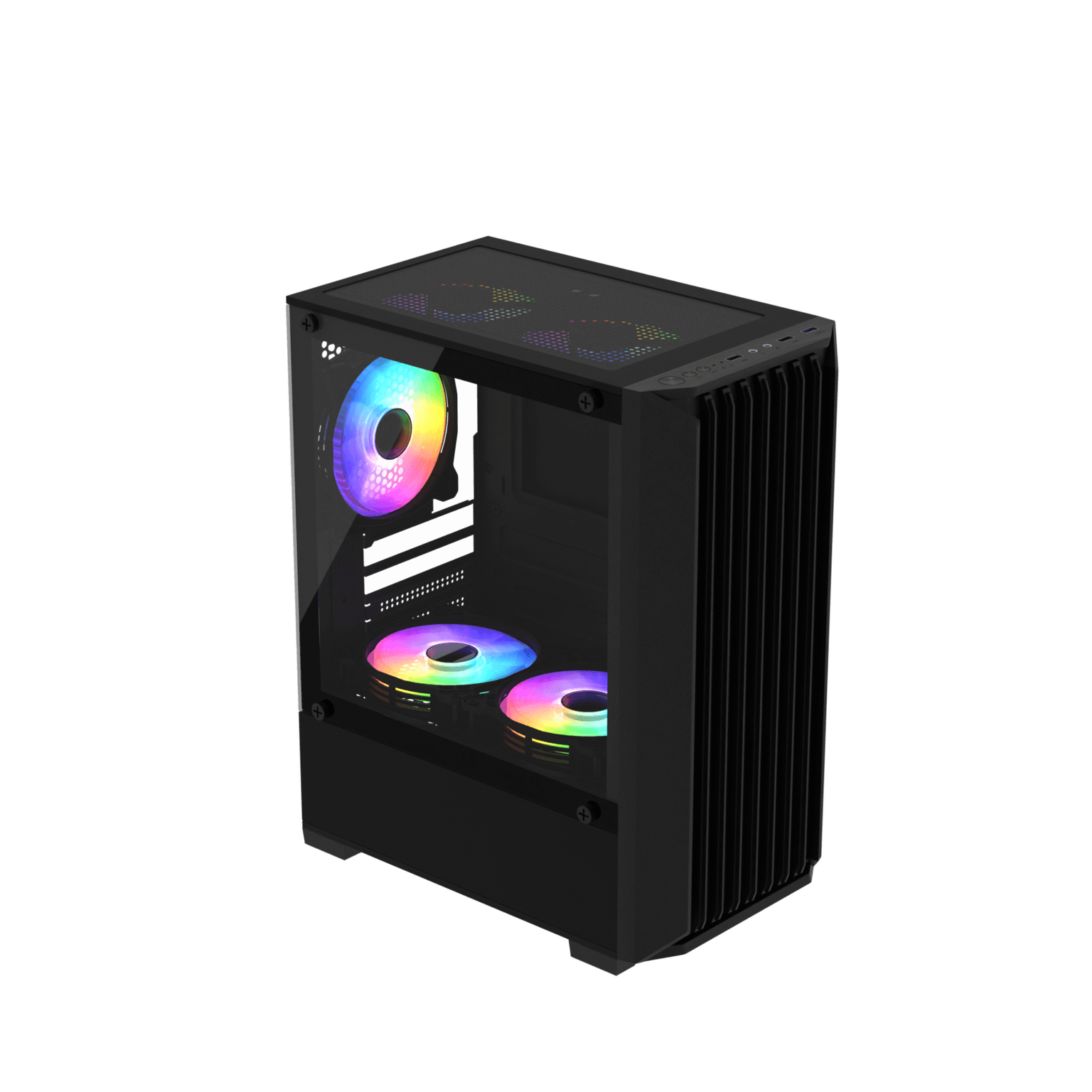 Prime Box Z5 case, view from above-front, black
